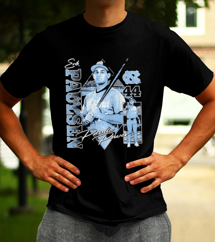 Erik Paulsen 44 UNC Paulie Power 90s Bootleg Baseball T-Shirt
