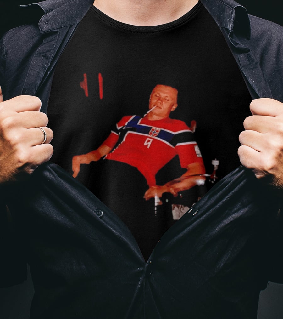 Erling Haaland Norway National Team Norwegian Nights Smoking Footballer T-Shirt