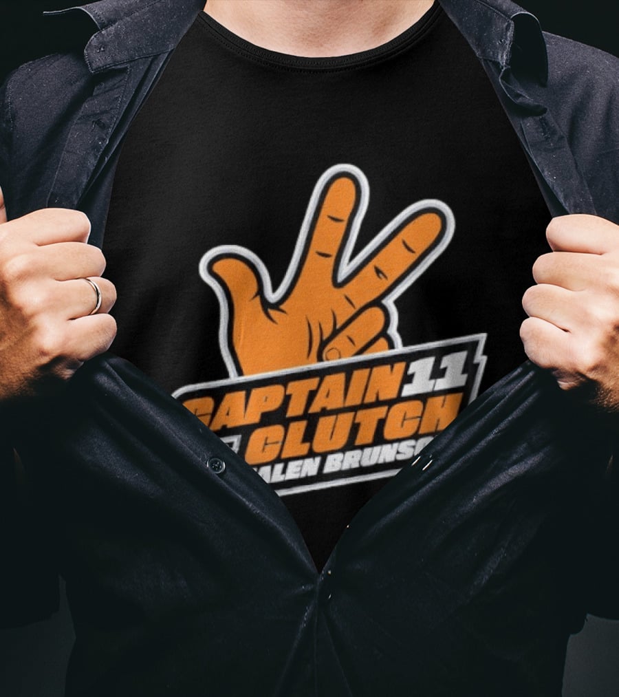 New York Knicks 11 Jalen Brunson Captain Clutch T-Shirt