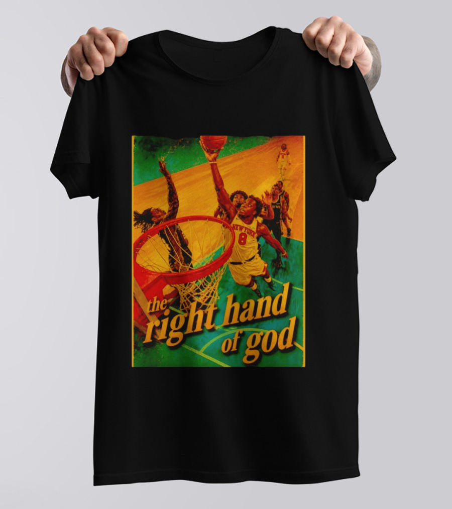 OG Anunoby New York Knicks Basketball The Right Hand Of God 2026 T-Shirt