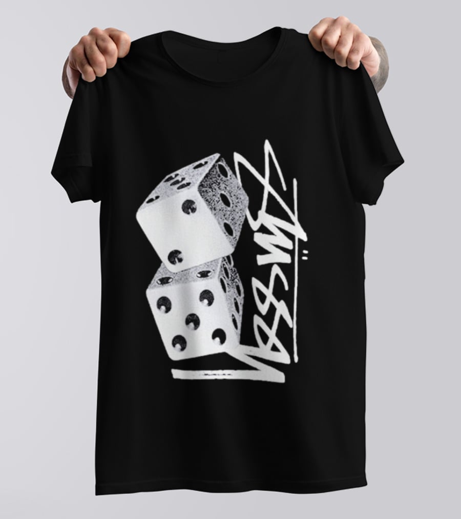 Pla Skateboarding Stussy Dice Stacked Six Side Metal T-Shirt