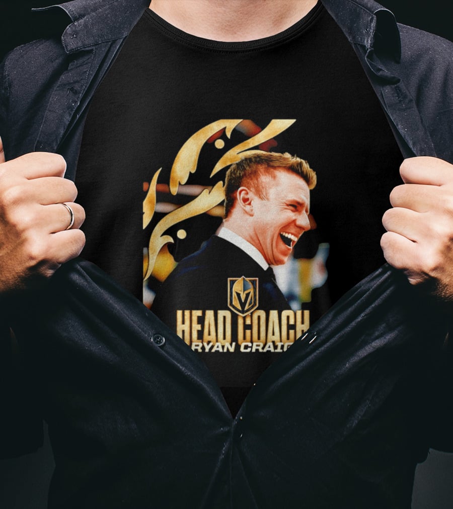 Head Coach Ryan Craig Henderson Silver Knights Golden T-Shirt