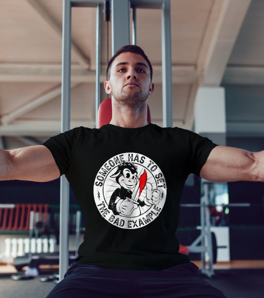 Someone Has To Set The Bad Example Cartoon Character With Knife T-Shirt
