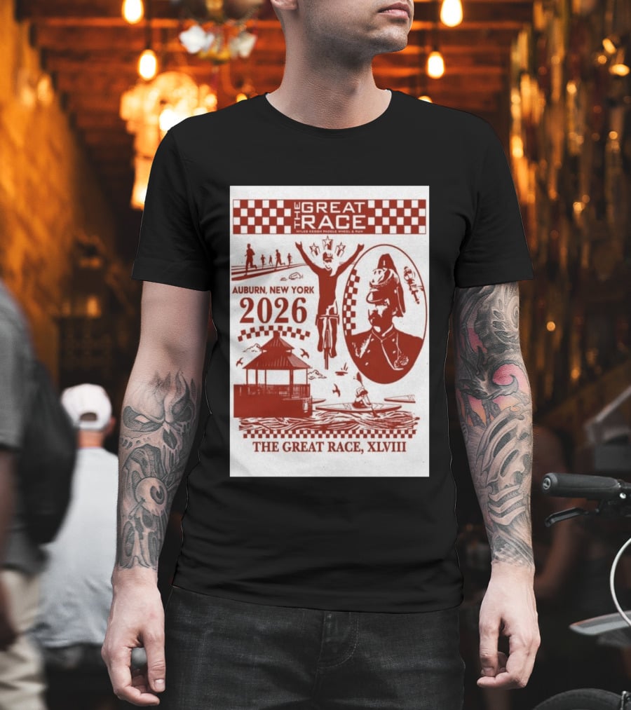 The Great Race Auburn New York 2026 XLVIII Miles Keuka Paddle Wheel Run T-Shirt