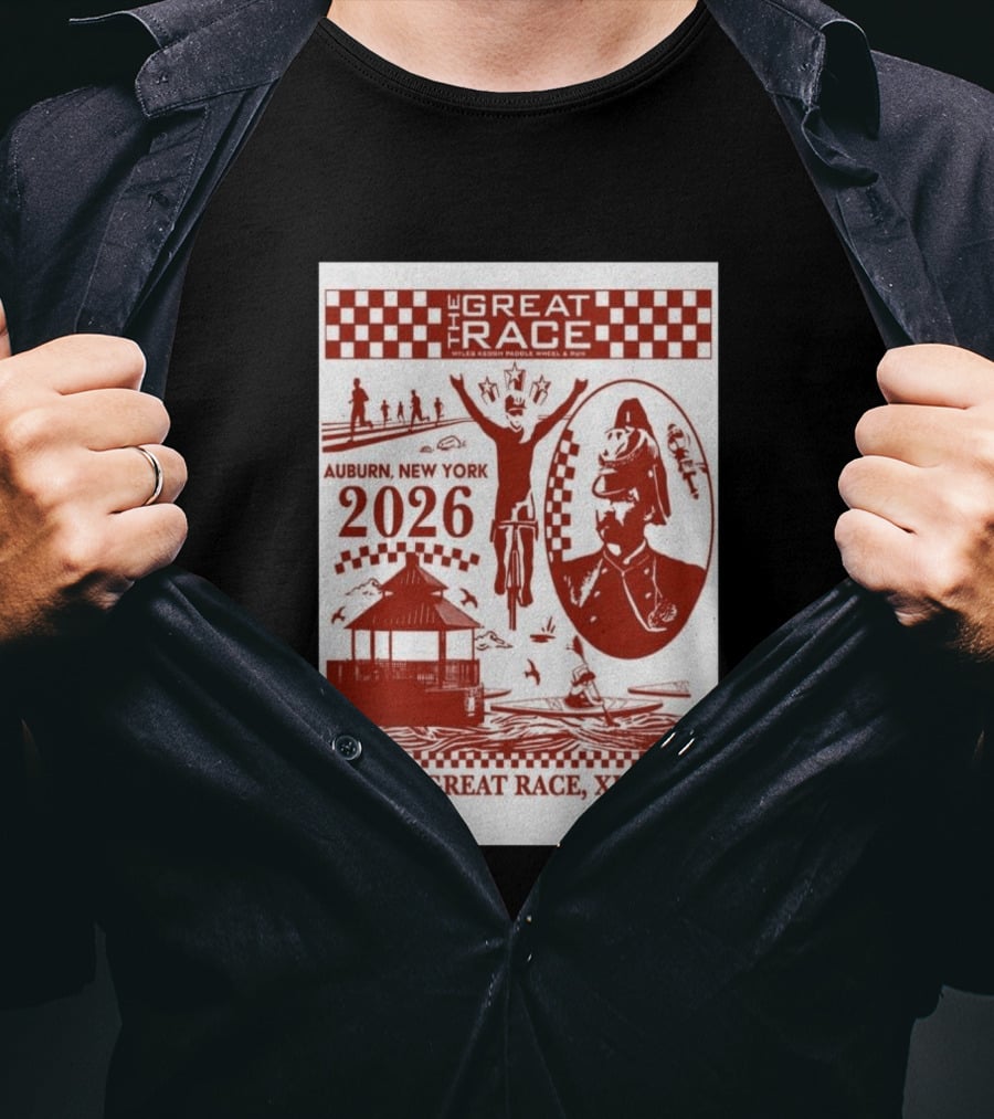 The Great Race Auburn New York 2026 XLVIII Miles Keuka Paddle Wheel Run T-Shirt