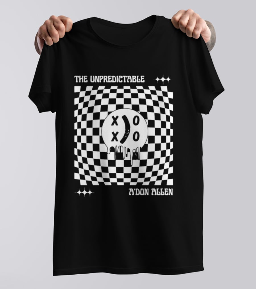 The Unpredictable A'don Allen XOXO Checkered Smiley Face T-Shirt