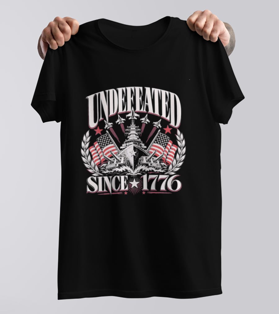 Undefeated Since 1776 American Patriotic Flags And Eagles T-Shirt