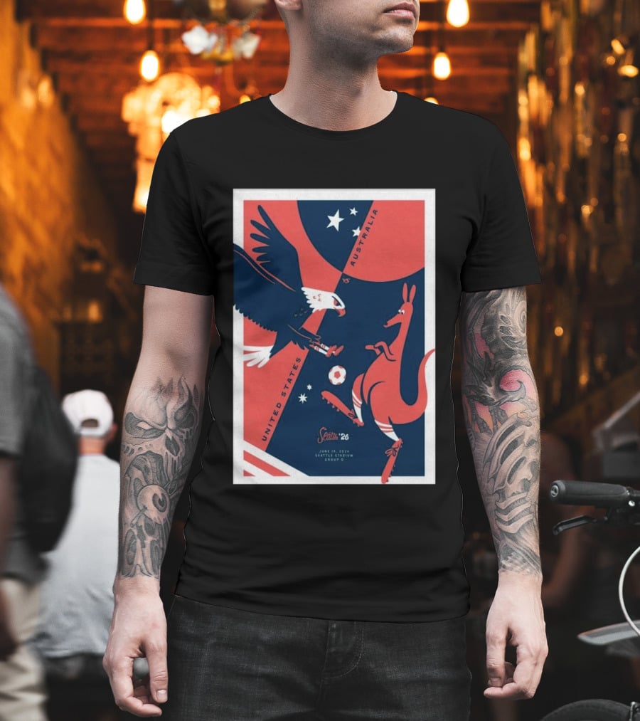 United States Vs Australia June 19 2026 Seattle Stadium Soccer Match T-Shirt