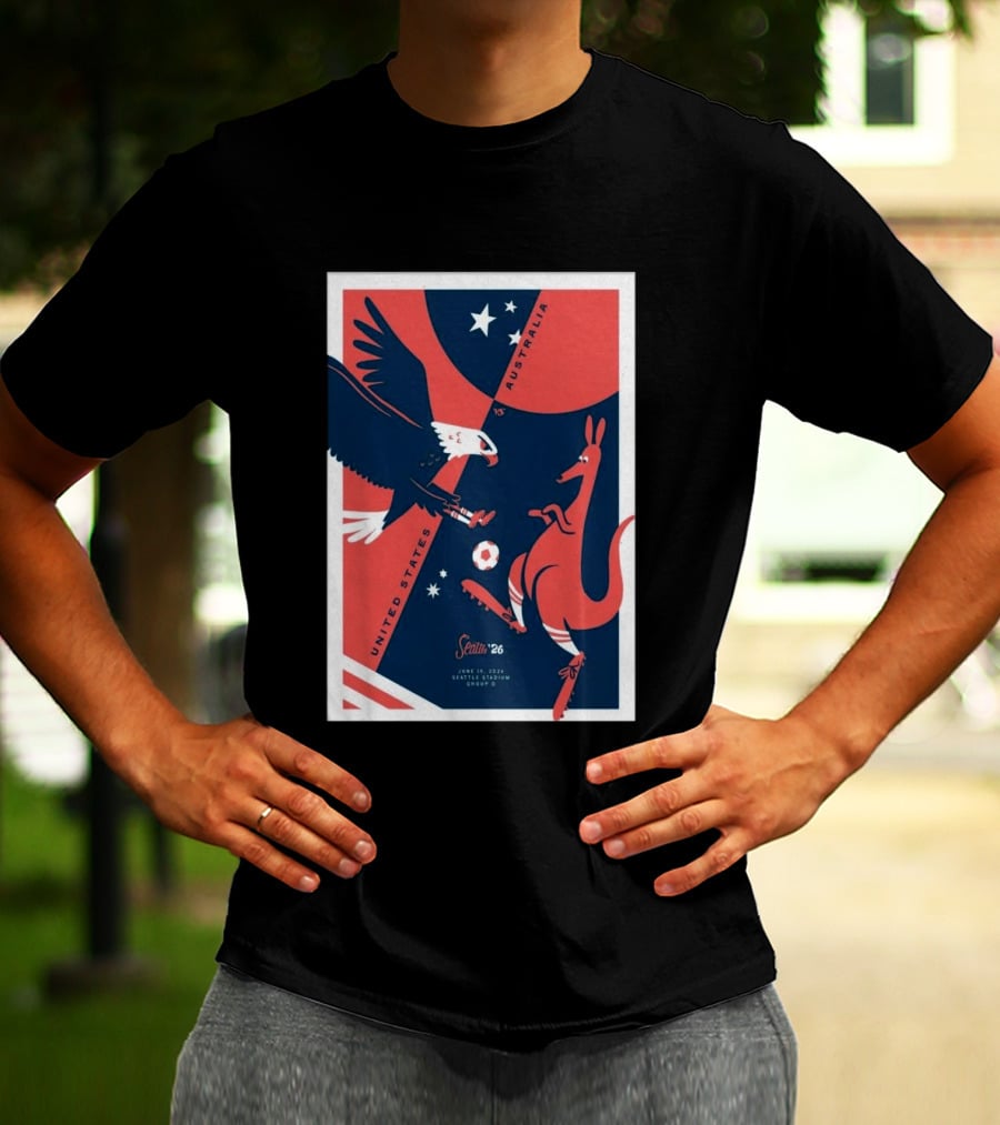 United States Vs Australia June 19 2026 Seattle Stadium Soccer Match T-Shirt