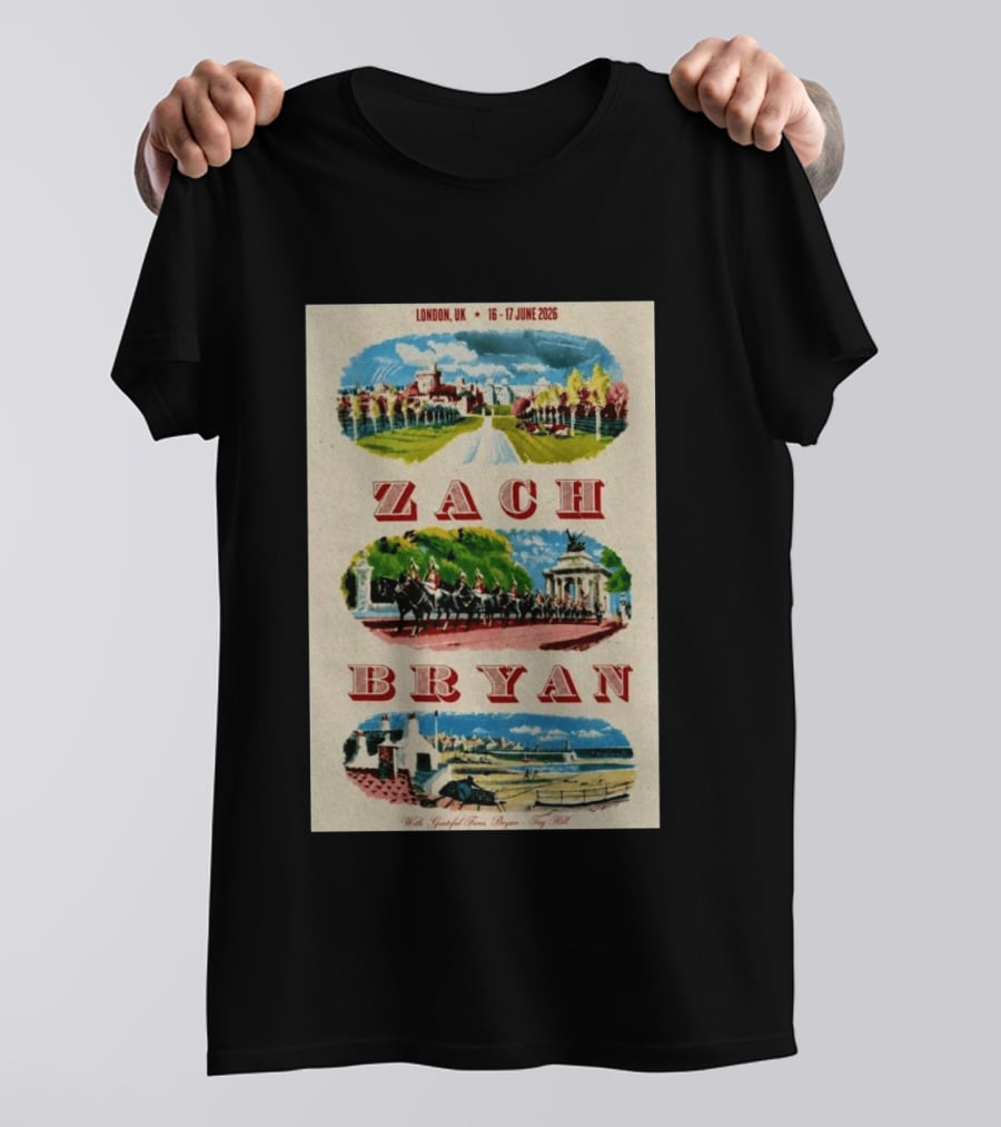 Zach Bryan London UK 16 17 June 2026 Royal Guard Horse Guards Parade T-Shirt