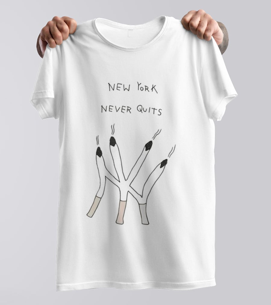 New York Never Quits Cigarettes Forming NY Yankees T-Shirt