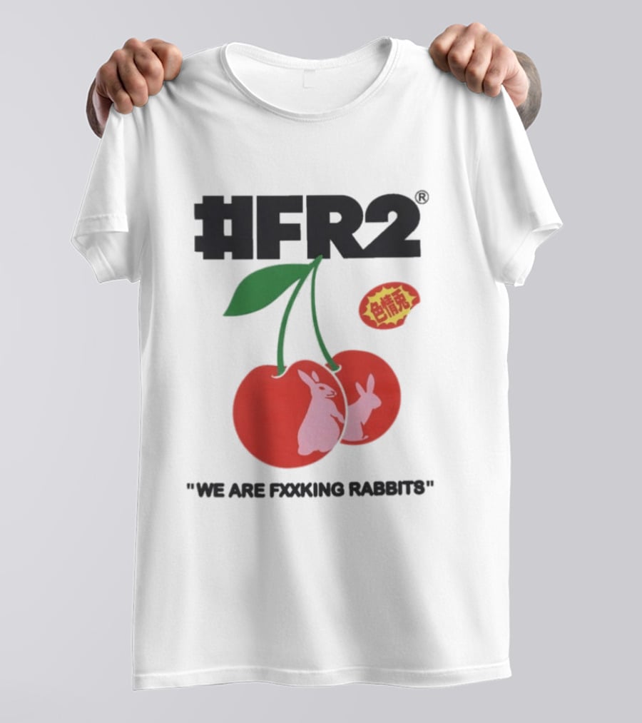 FR2 Cherry Rabbits "We Are Fxxking Rabbits" Red T-Shirt