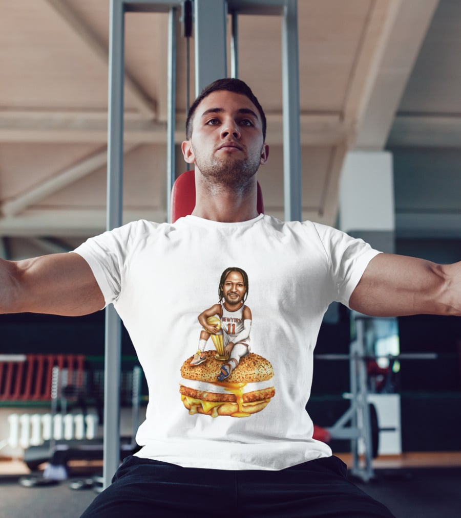 Jalen Brunson New York Knicks Basketball Trophy Egg And Cheese Sandwich T-Shirt