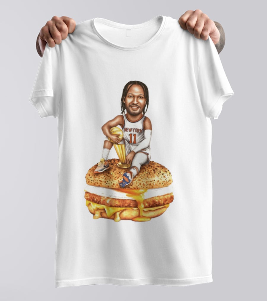 Jalen Brunson New York Knicks Basketball Trophy Egg And Cheese Sandwich T-Shirt