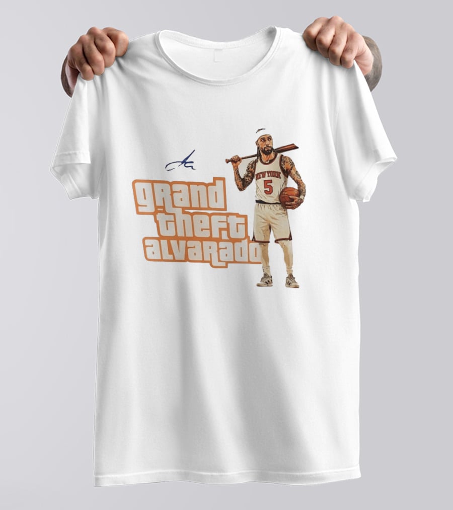 Grand Theft Alvarado New York Knicks Basketball Player T-Shirt