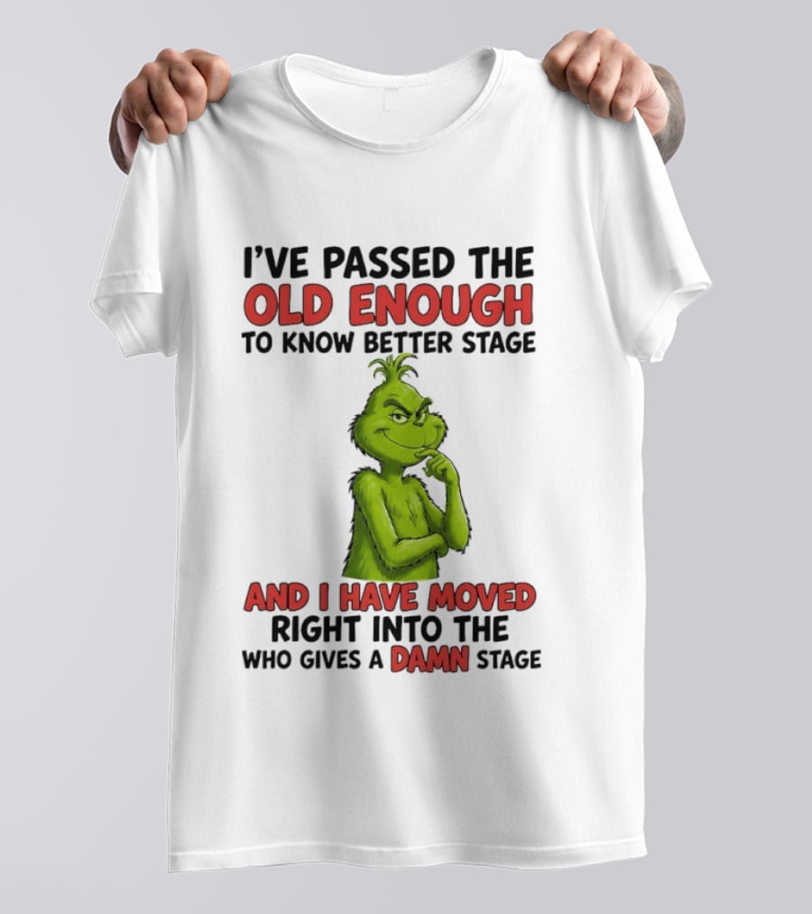 I've Passed The Old Enough To Know Better Stage And I Have Moved Right Into The Who Gives A Damn Stage Grinch T-Shirt