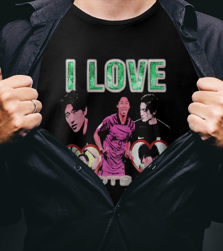 I Love Football Cho Gue Sung South Korea National Team Soccer Fan Collage T-Shirt