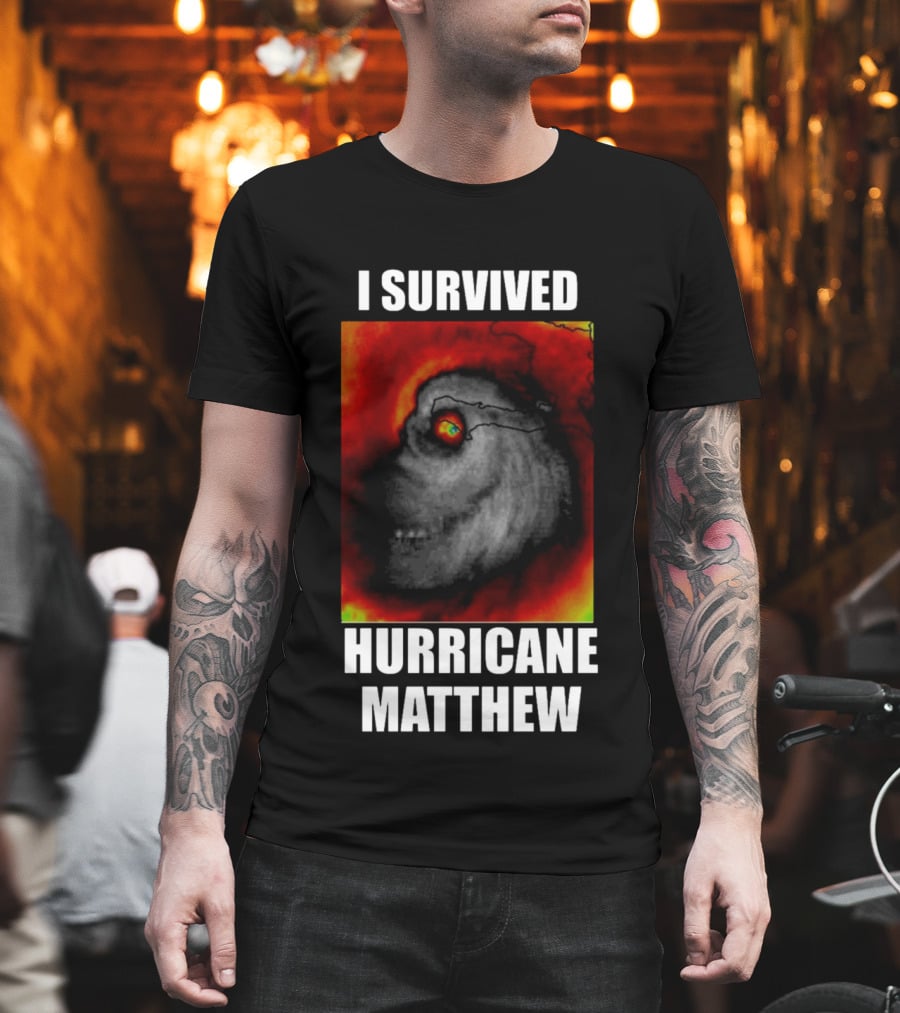 I Survived Hurricane Matthew Weather Satellite T-Shirt