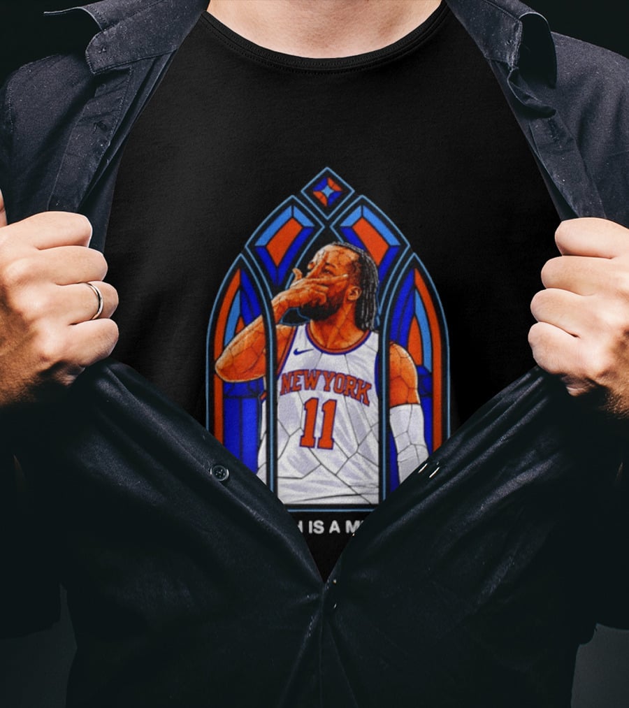 New York Knicks Jalen Brunson Number 11 Clutch Is A Mindset Stained Glass T-Shirt