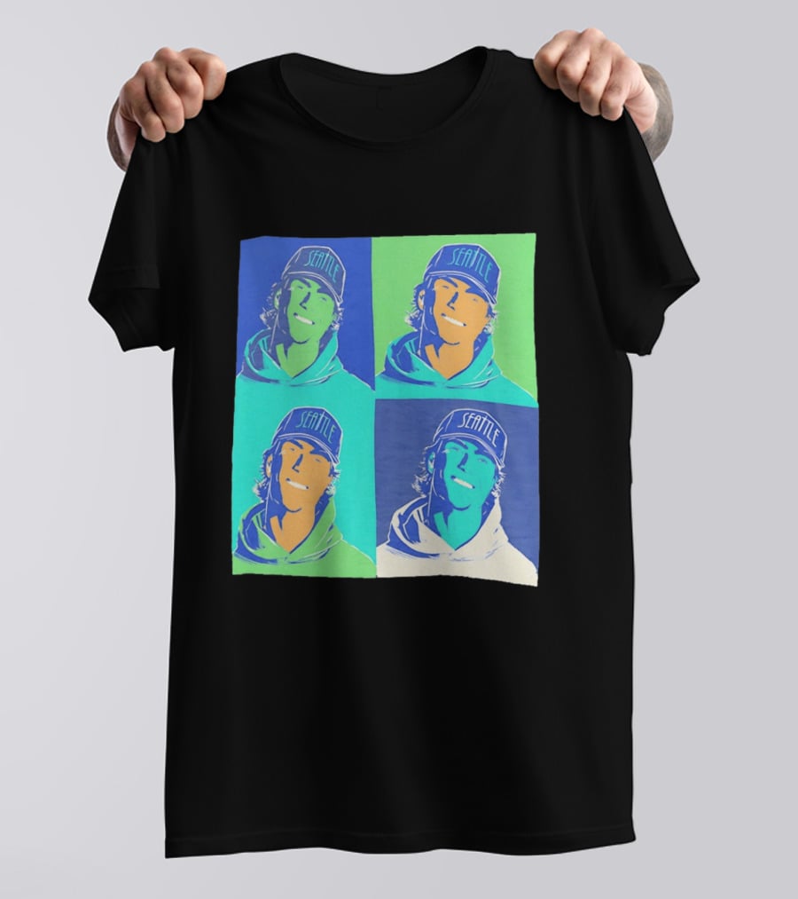 Bryan Woo Seattle Mariners Pop Art MLB Baseball T-Shirt