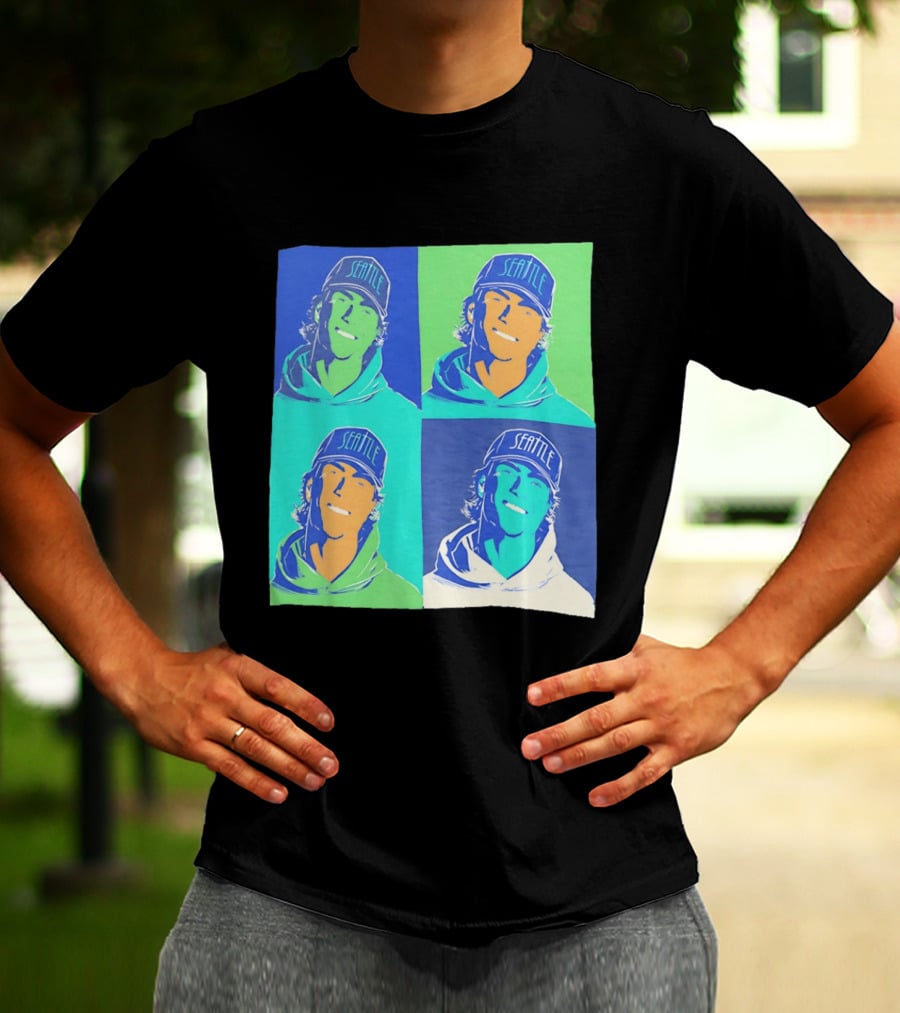 Bryan Woo Seattle Mariners Pop Art MLB Baseball T-Shirt