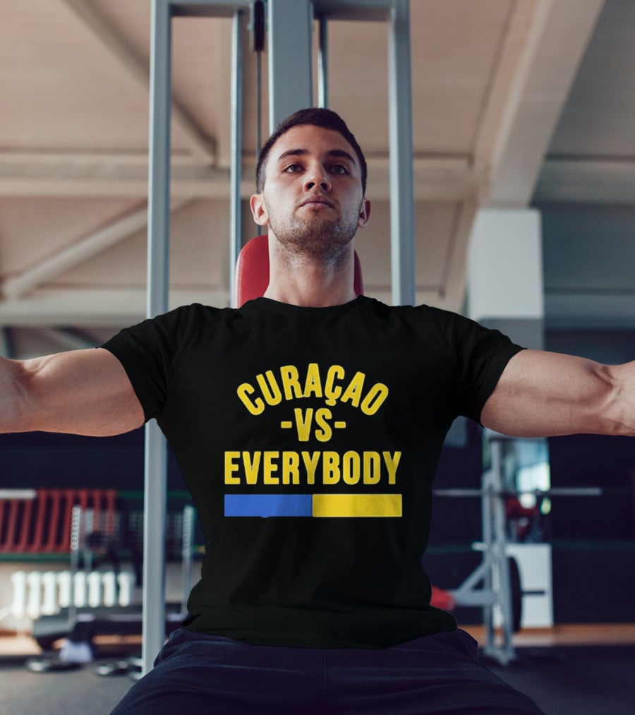 Curaçao VS Everybody Caribbean Island Pride Yellow Blue T-Shirt