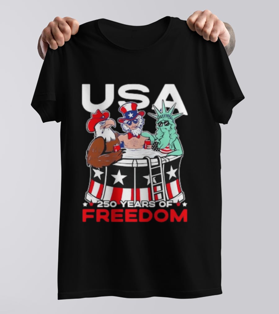 USA Eagle Uncle Sam Statue Of Liberty 250 Years Of Freedom T-Shirt