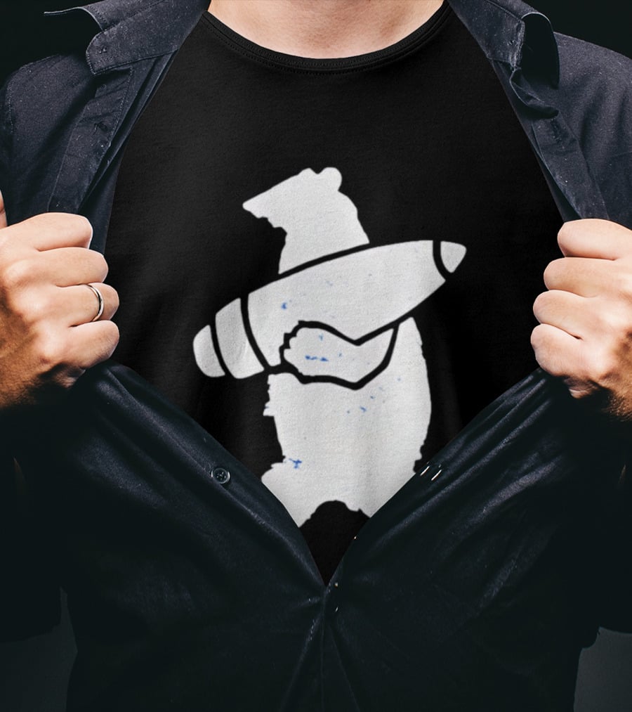 Bear Holding Artillery Shell Military Corporal T-Shirt