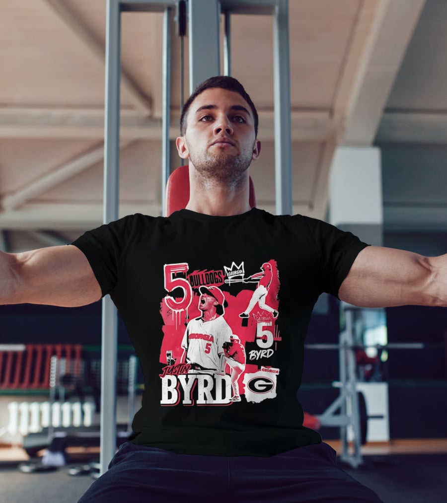 Georgia Bulldogs Justin Byrd 5 Baseball Champion Fan Gear T-Shirt