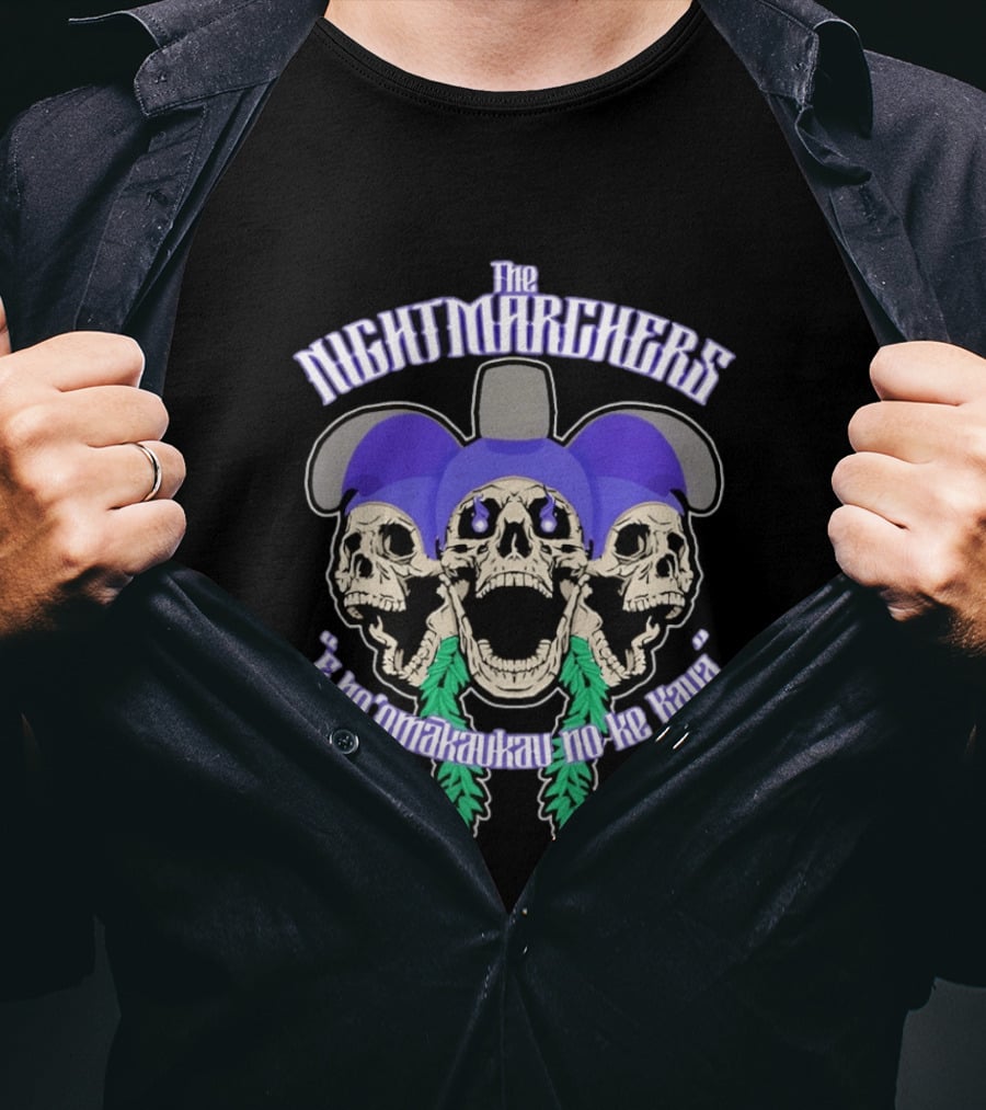 The Nightmarchers Huaka'ipo Skull "E No'Omakaukau No Ke Kaua T-Shirt