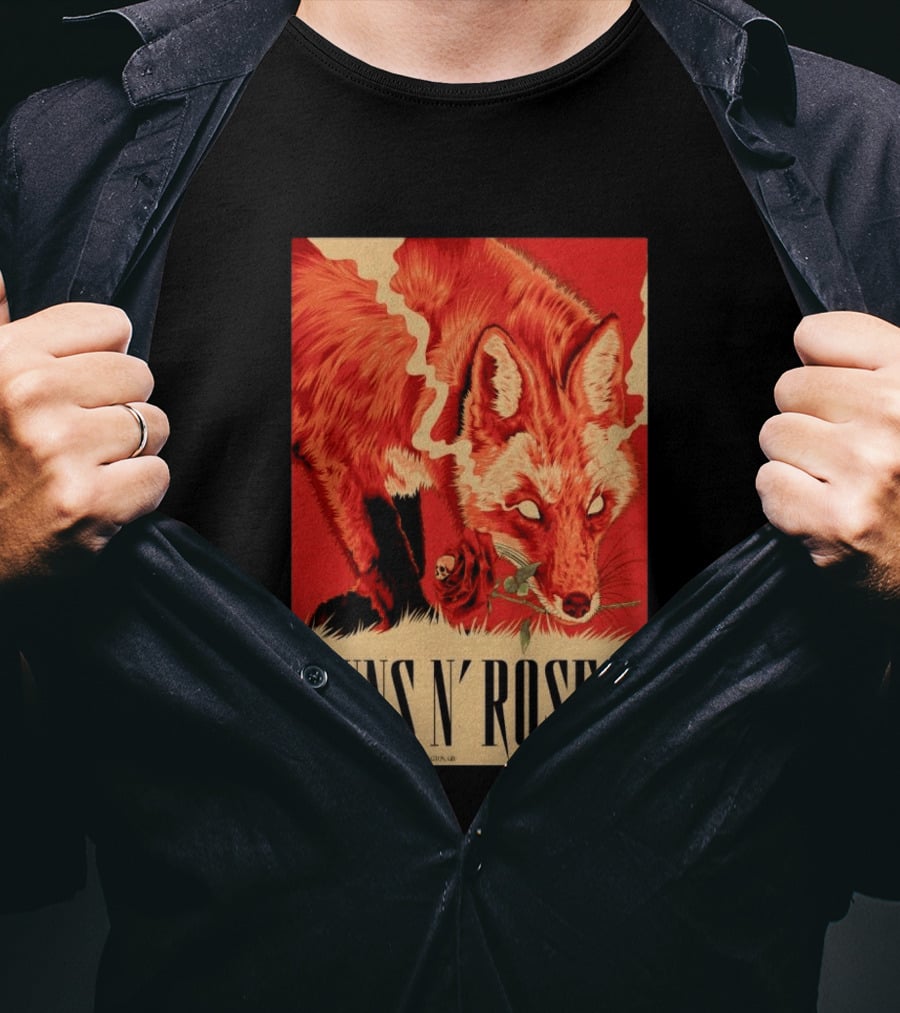 Guns N' Roses Fox With Rose Download Festival June 13 2026 Donington Park Castle Donington Leicestershire T-Shirt