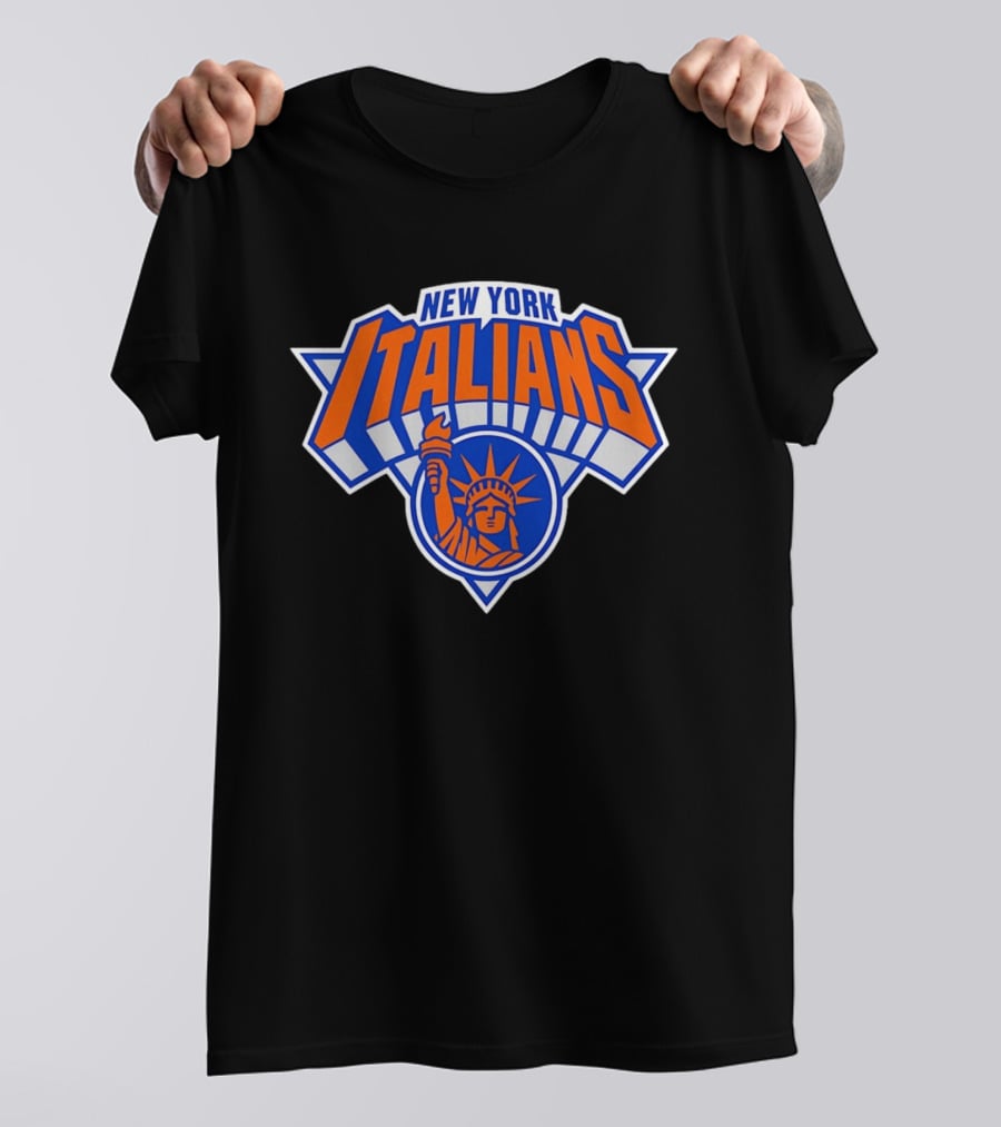 New York Italians Statue Of Liberty Knicks Basketball T-Shirt