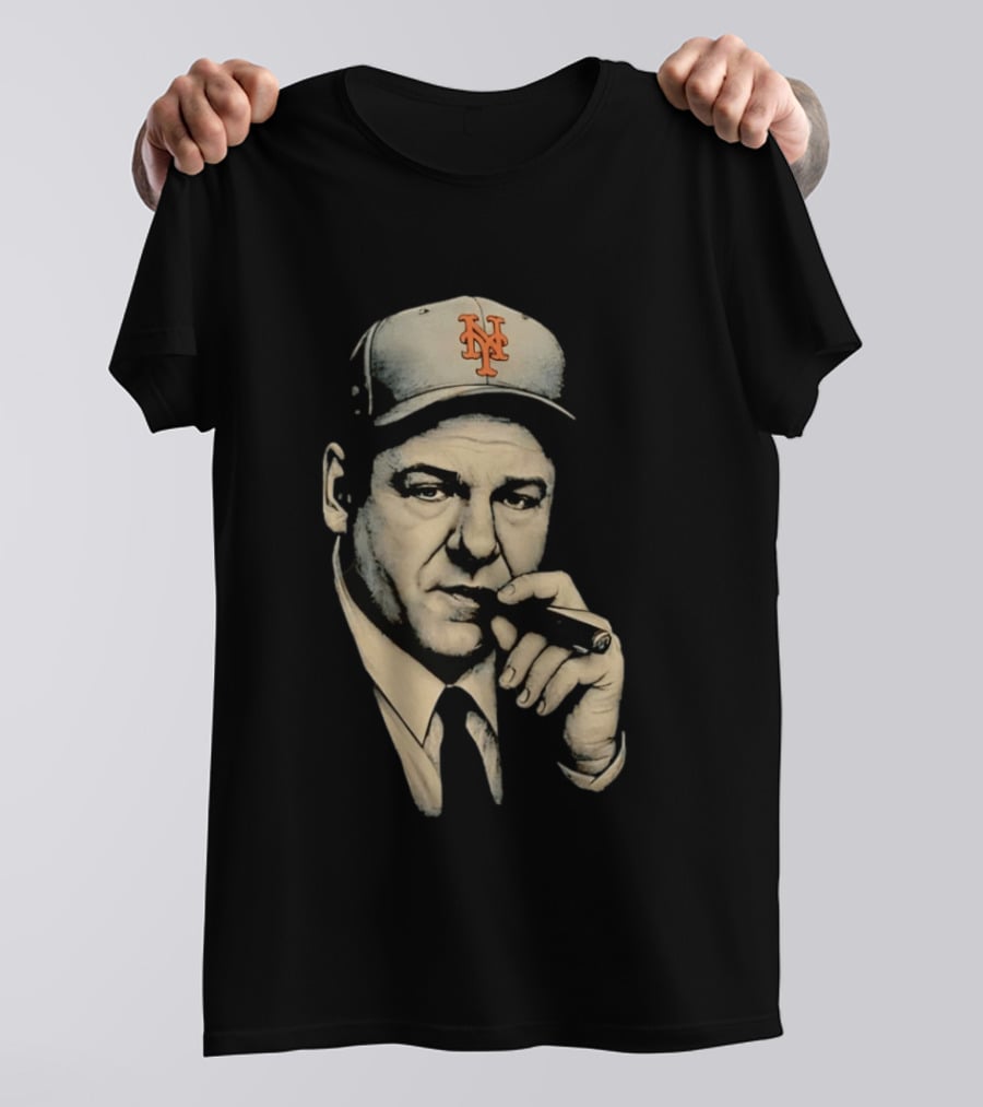 Tony Soprano New York Mets Cap Smoking Cigar T-Shirt