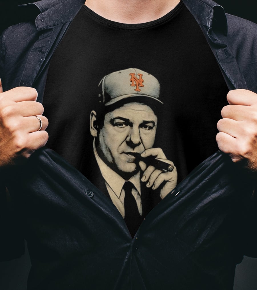 Tony Soprano New York Mets Cap Smoking Cigar T-Shirt