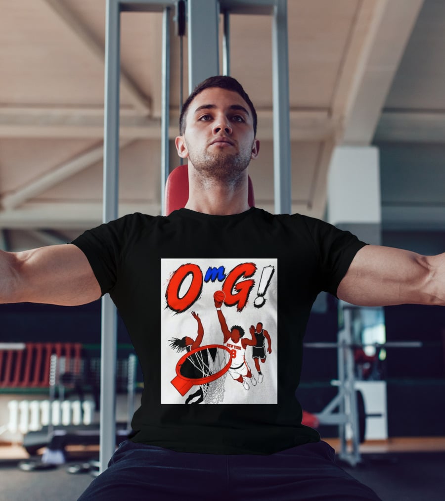 OMG OG Anunoby New York Knicks Dunking NBA 2026 Cartoon T-Shirt