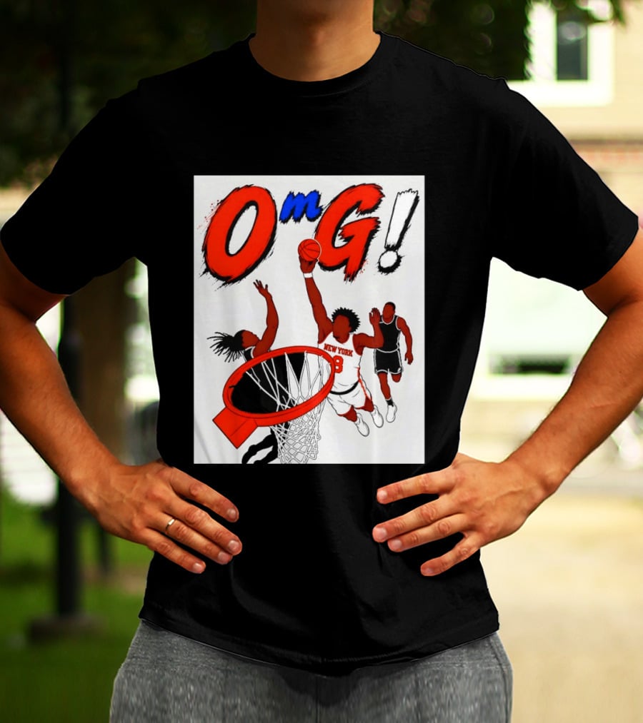 OMG OG Anunoby New York Knicks Dunking NBA 2026 Cartoon T-Shirt