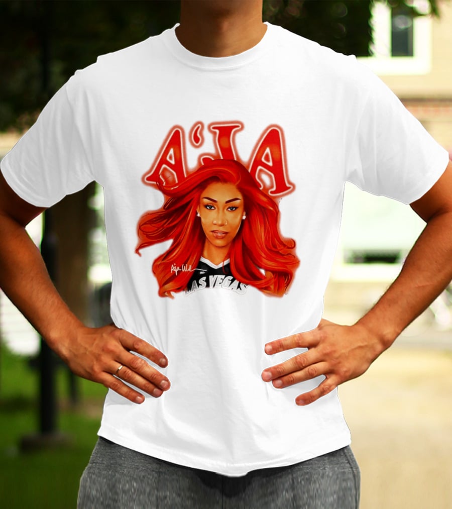 A'ja Wilson Aces Las Vegas Playa Society T-Shirt