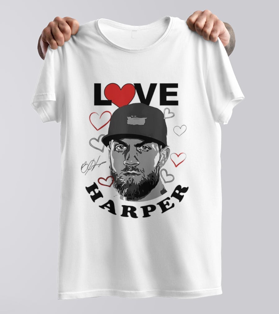 Love Bryce Harper Philadelphia Phillies Baseball Heart T-Shirt