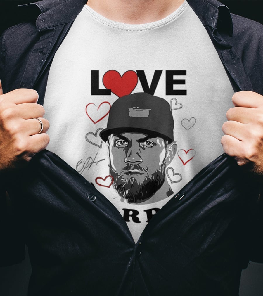 Love Bryce Harper Philadelphia Phillies Baseball Heart T-Shirt