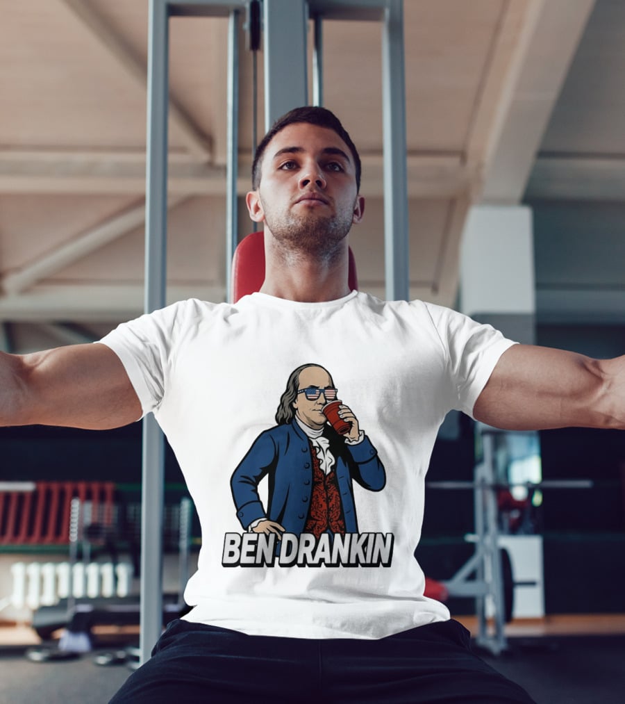 Ben Drankin Benjamin Franklin 4th Of July Patriotic Red Cup USA Glasses T-Shirt