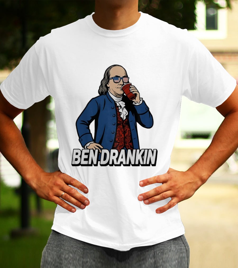 Ben Drankin Benjamin Franklin 4th Of July Patriotic Red Cup USA Glasses T-Shirt
