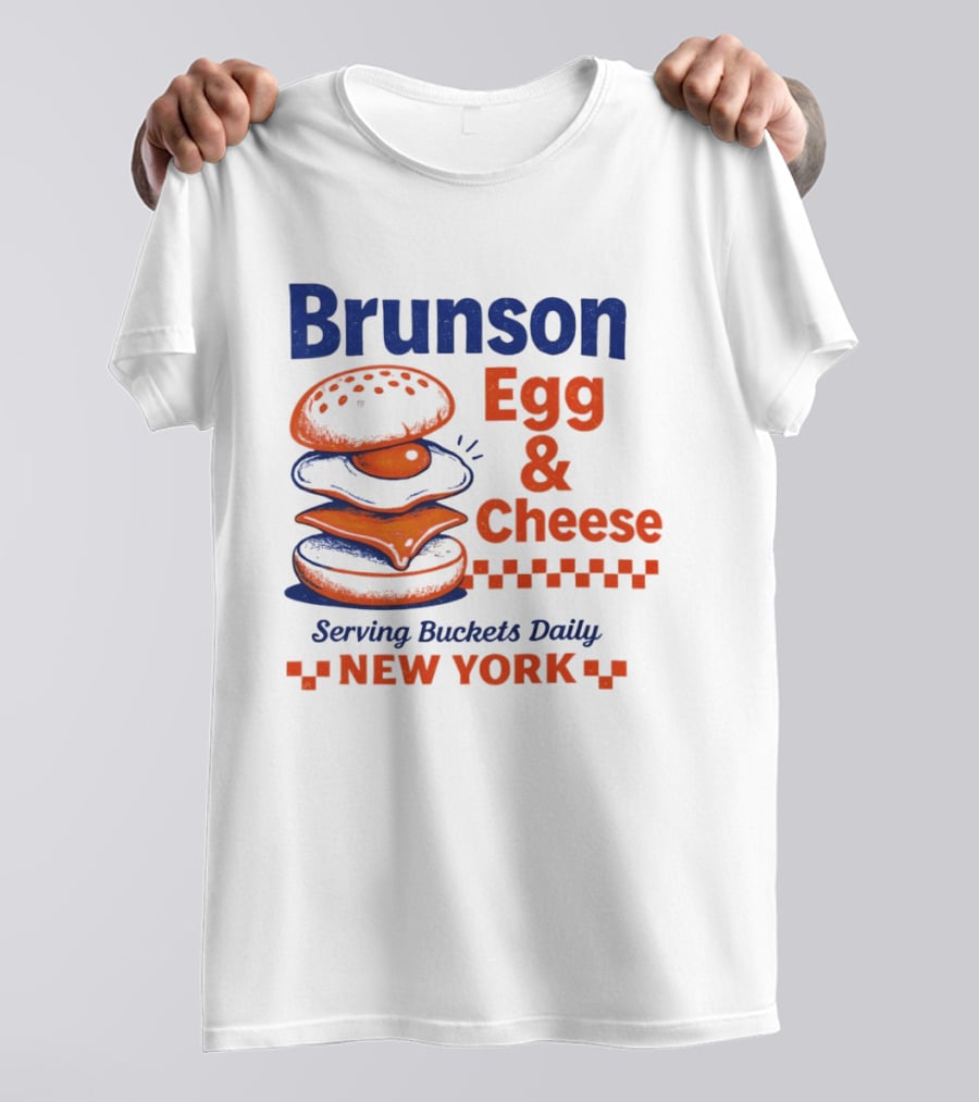 Brunson Egg & Cheese Serving Buckets Daily New York Knicks NBA T-Shirt