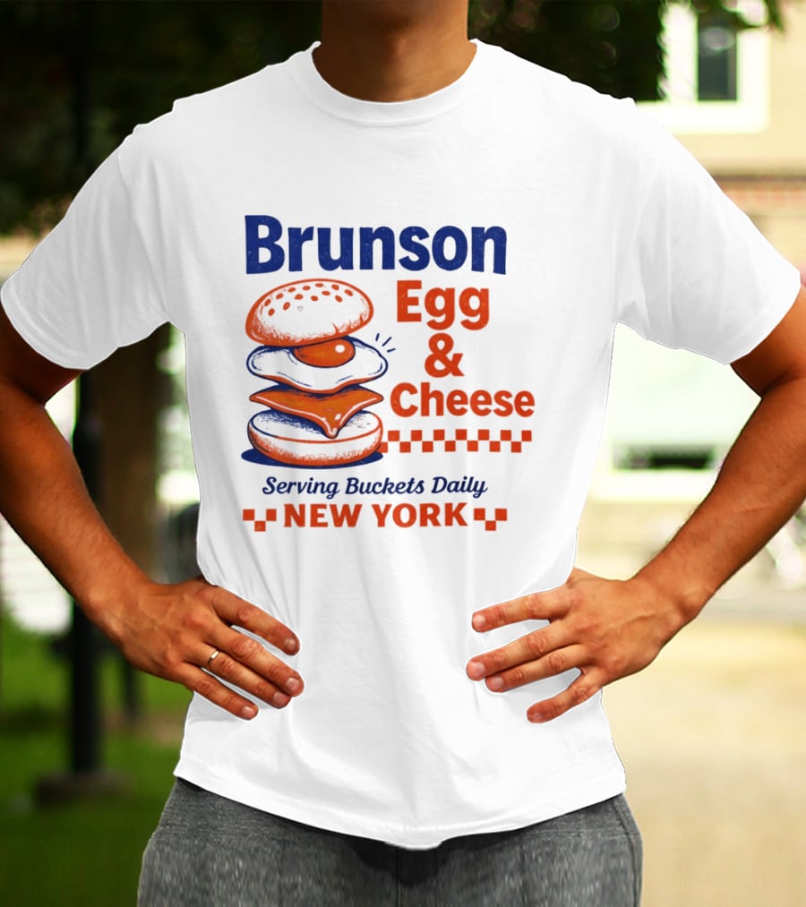 Brunson Egg & Cheese Serving Buckets Daily New York Knicks NBA T-Shirt
