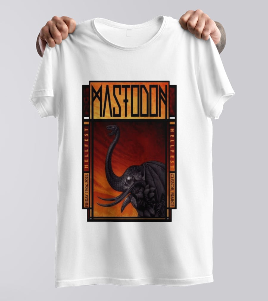 Mastodon Hellfest Clisson France June 19 2026 Dragon T-Shirt