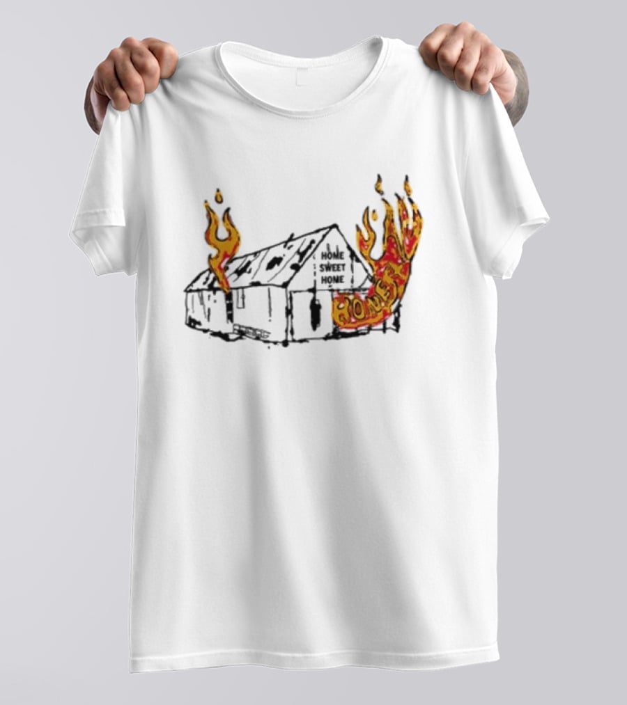 Honestav Music Home Sweet Home House On Fire T-Shirt