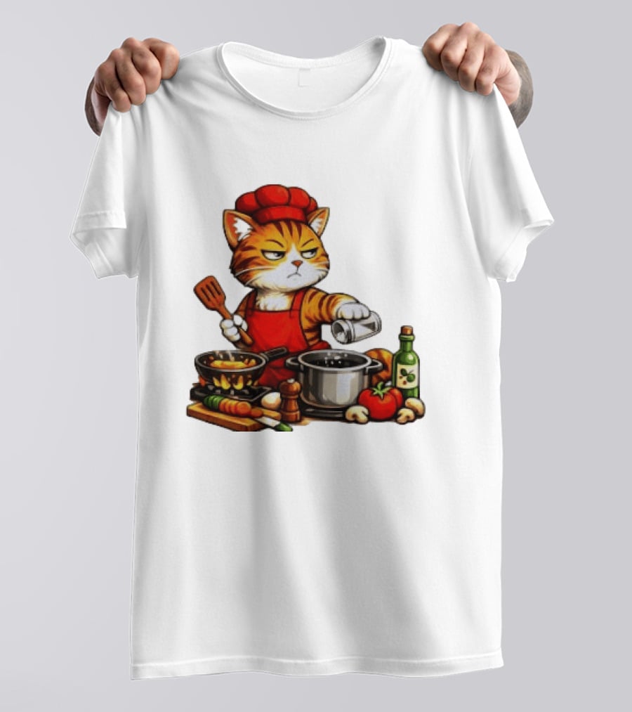 I Cook Better When You're Not Ing Cat Chef Cooking Scene T-Shirt