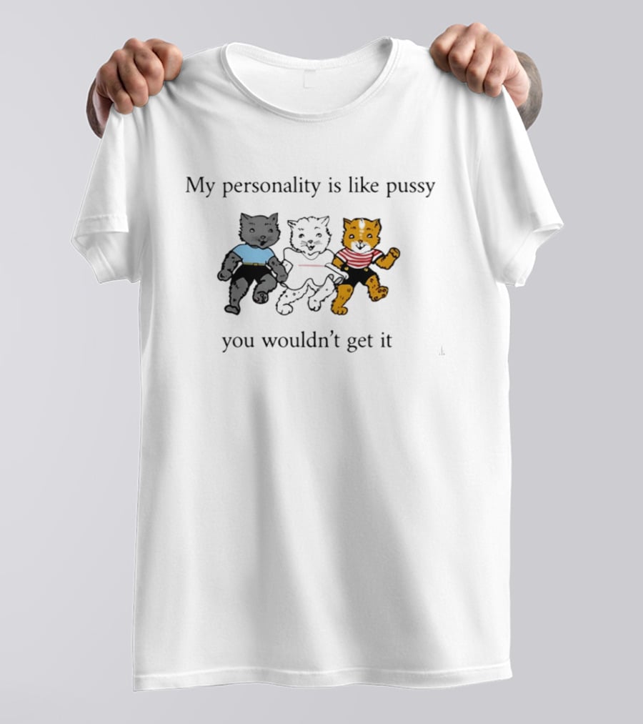 My Personality Is Like Pussy You Wouldn't Get It Three Cats Fun T-Shirt