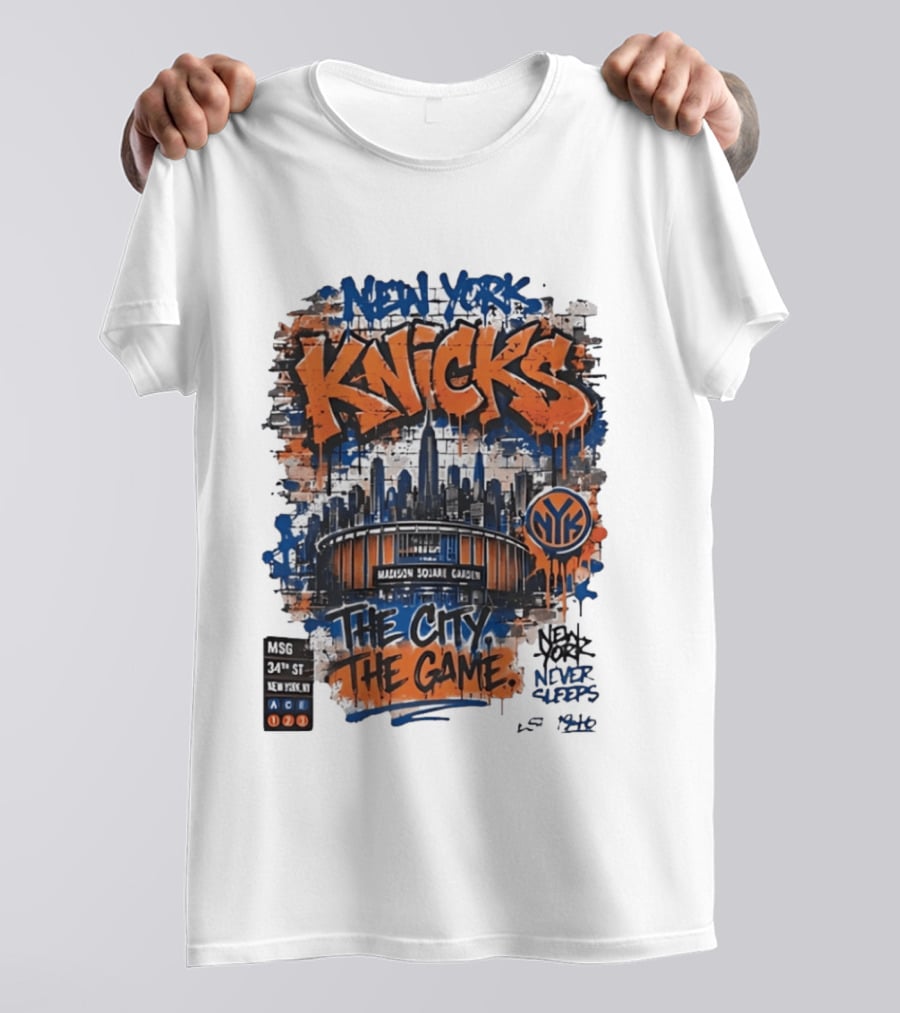 New York Knicks MSG Madison Square Garden 34th Street Graffiti T-Shirt