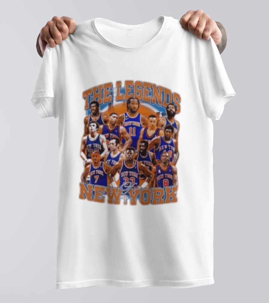 The Legends Of New York Basketball Collage T-Shirt