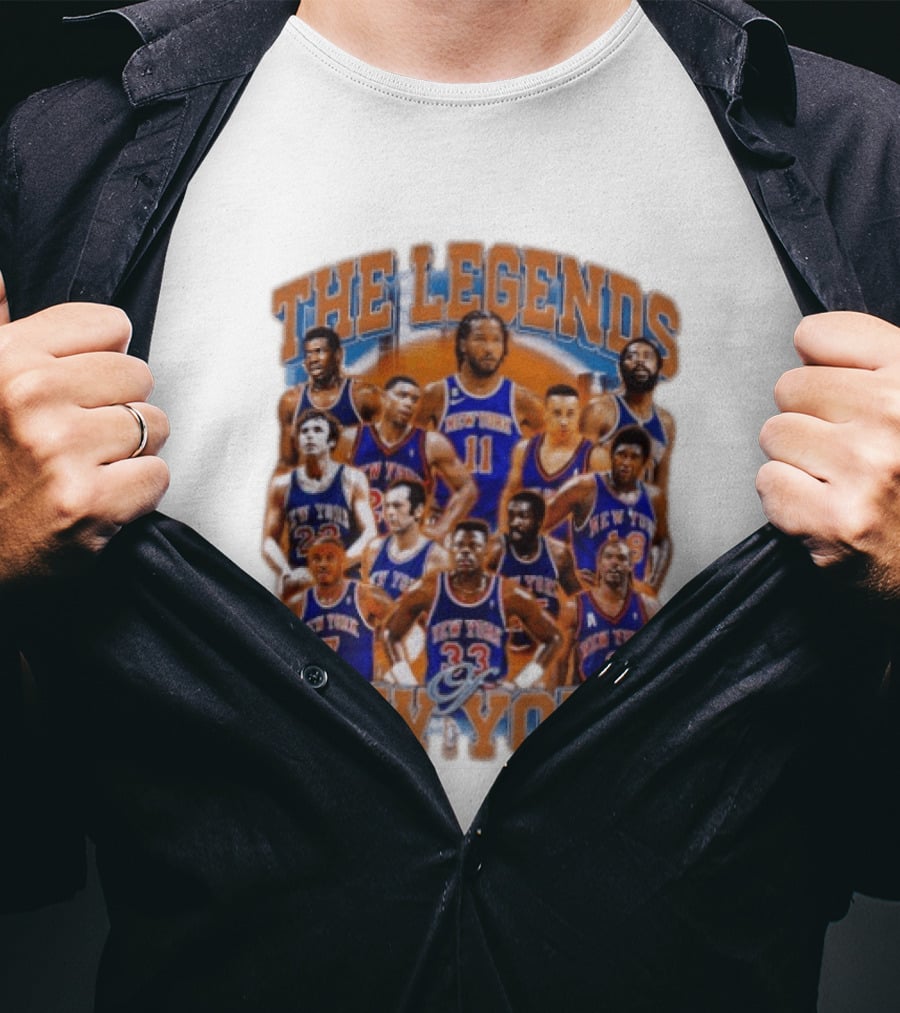 The Legends Of New York Basketball Collage T-Shirt